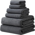 Extra Large Bath Towels Set for Bathroom 30x60 Inches Super Soft Light Weight Quick Dry Microfiber Shower Towels (6 Piece, Charcoal)