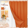 3 in 1 Long Burnt Orange Shower Curtain Set-72 W x 78 H, Modern Waffle and PEVA Liner Set with 12 Stainless Steel Hooks, Waterproof Fabric for Bathroom