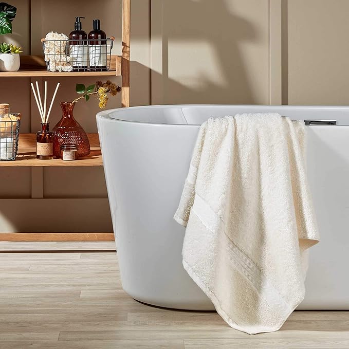 Christy Renaissance 6 Piece Cream Towel Set | 100% Egyptian Cotton | Luxury Bathroom Towels | Soft and Super Absorbent | 675 GSM | 2 Bath Sheet 2 Hand 2 Face | Parchment