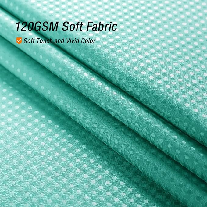 Gibelle Teal Shower Curtain for Bathroom, Waffle Weave Ombre Textured Fabric Shower Curtain Set with Hooks, Water Repellent and Machine Washable, 72 x 72