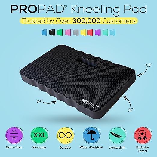 Thick Kneeling Pad, Garden Kneeler for Gardening, Bath Kneeler for Baby Bath, Kneeling Mat for Exercise & Yoga, Knee Pad for Work, Floor Foam Pad, Extra Extra Large (XXL) 24 x 14 x 1.5 Inches, Black