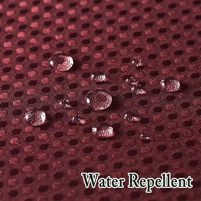 Gibelle Long Shower Curtain 72x80, Waffle Weave Bathroom Shower Curtain with Snap-in Fabric Liner Set, No Hooks Needed, Hotel Style with Mesh Top Window, Burgundy