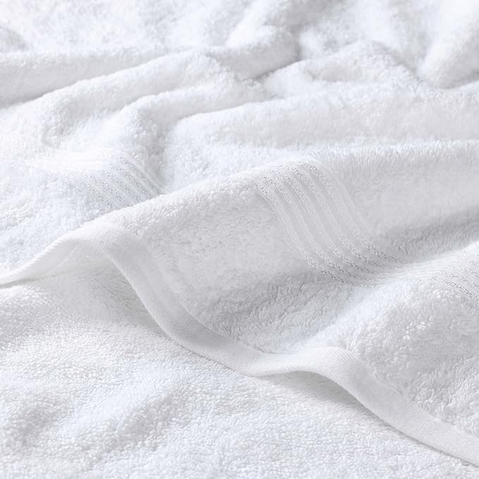 Superior Egyptian Cotton 12-Piece Towel Set, Assorted Towels for Home Bathroom, Guest Bath Decor Essentials, Includes 4 Bath, 4 Hand, 4 Face Towels/Washcloths, Quick Dry, Absorbent - White