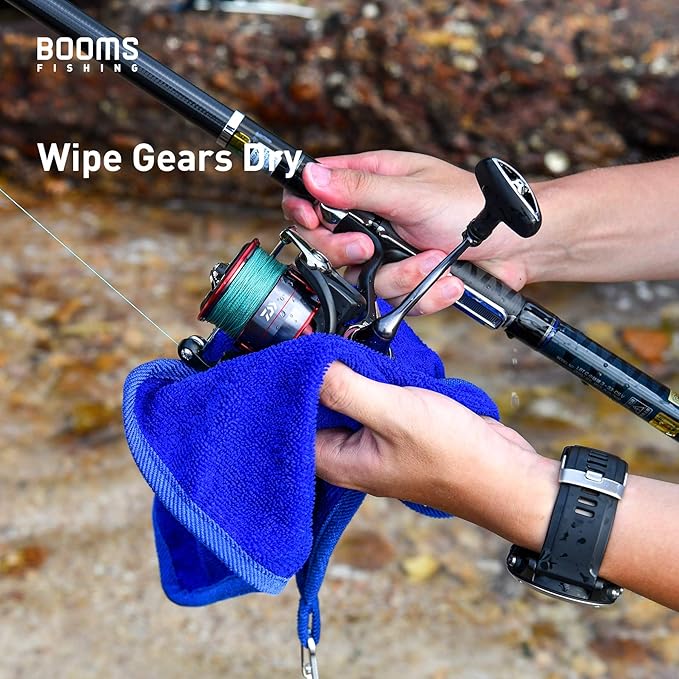 Booms Fishing B0T Microfiber Fishing Towel with Clip, 3 Pack Blue