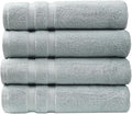 SOFE H&L | Olea Luxury Cotton Turkish Bath Towels Set of 4 Light Blue | Premium, Soft, Durable, Absorbent | Hotel Quality Plush Towels and Thick Towel Sets