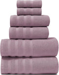 Hearth & Harbor Bath Towels for Bathroom - 100% Ring Spun Cotton Luxury Bathroom Towels - Soft & Highly Absorbent Bath Towels Set, 6 Piece Set, Dusty Purple