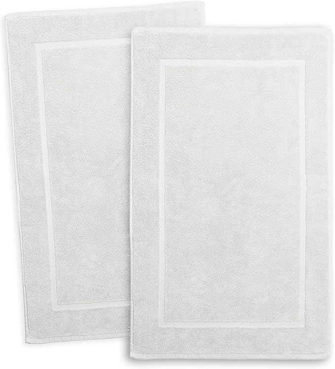 Hearth & Harbor Bath Mat Towels - 100% Ring Spun Cotton Luxury Towels - Ultra Soft & Highly Absorbent, Bathroom Towels, Floor Mat - White