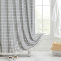 MitoVilla Boho Extra Long Shower Curtain 72 x 84, Modern Farmhouse 84 inch XL Polyester Linen Texture Tassel Fabric Shower Curtain Set with Hooks for Cottagecore Country Bathroom Decor, Tan Brown