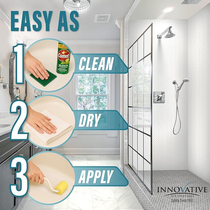 Tub Guard Anti Slip - Clear Bathtub & Shower Grip Textured Non Slip Coating for Slippery Tubs or Shower Floors - 4 oz.