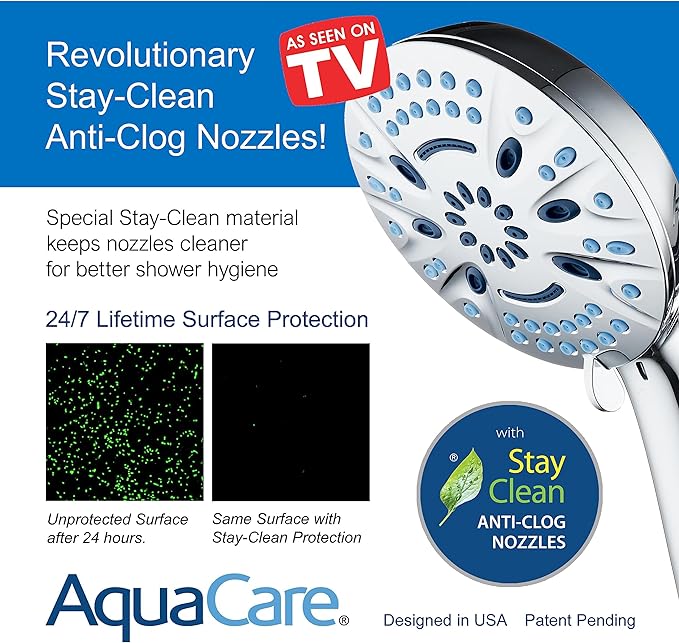 Magneton High-Pressure 8-mode Handheld Shower Head with Magnetic Guidance Docking System - 2 Magnetic Brackets, 5 inch Face, Hygienic Jets, 6 ft. Stainless Steel Hose/All Chrome Finish