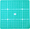 ENKOSI Large Square Shower Mat - 27x27 inch Non Slip Shower Mats - Green Shower Mats for Showers Anti Slip - Shower Non Slip Mat - Shower Mat with Drain Hole - Square Bathroom Mat (Clear Green 27x27)