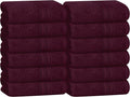 BOUTIQUO Ultra Soft Cotton Washcloths, Contains 12 Piece Face Cloths 12x12 inch, Ideal for Everyday use Face Towels, Compact & Lightweight Multi Purpose Washcloths - Burgundy