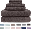 Everplush Diamond Jacquard 6 Pieces Bath Towel Set, Luxury Super Soft Oversized everplush Towels, Highly Absorbent everplush Diamond Jacquard Quick Dry Bath Towel for Bathroom Charcoal