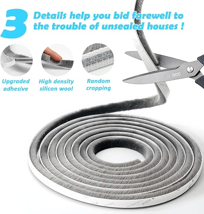 40FT Window Weather Stripping Door Seal - Weather Strip Insulation for Door Frame & Window, Soundproofing Weather Stripping