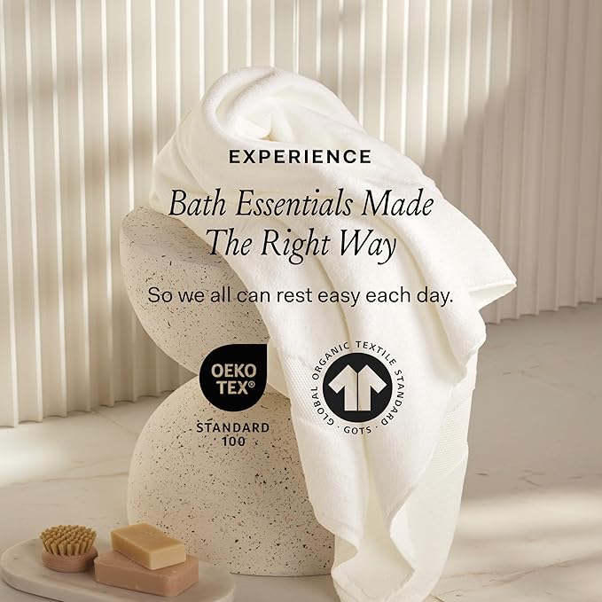 BOLL & BRANCH Plush Bath Towel Set - Juniper - 6 Piece - Includes 2 Bath Towels, 2 Hand Towels & 2 Washcloths - 100% Organic Cotton - Ultra Soft & Luxurious - Quick Absorbing