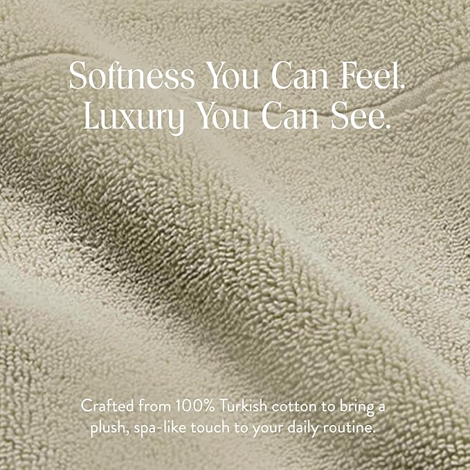 Brooklinen Super-Plush Turkish Cotton Hand Towels - Set of 2 - Cotton, 820 GSM, Highly Absorbent, Machine Washable, Perfect for Home & Bathroom (20" x 30", Stone)