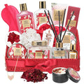 25Pcs Christmas Gifts for Women - Luxury Bath and Body Spa Gift Basket for Women with Necklace | Relaxing Care Kit Valentine's Mothers Day Gifts for Mom Gift Baskets for Anniversary or Bridal Shower
