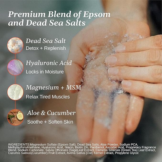 Relax Spa & Bath, Epsom & Dead Sea Salts, Aromatherapy Bath Salts for Hot Tub, Bath, or Spa, Infused with Magnesium, Honey Mango Scent