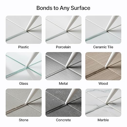 Crystal Clear Kitchen & Bathroom Sealant & Adhesive Hybrid Polymer | Superior to Silicone Caulk Sealant | Waterproof, Odorless, Paintable | Ideal for Around Bathtub, Shower, Kitchen - 300ml 3 Pack