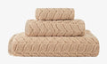 BAGNO MILANO Turkish Bath Towels, Soft Plush Jacquard Luxury Bath Towels, Quick Dry Towel Set (Latte, 3 pcs Towel Set)