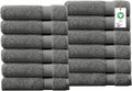 Delara 100% Organic Cotton Towels 650 GSM Plush Feather Touch Quick Dry Bath Towel, Pack of 12 GOTS Certified, Oeko-Tex Green Certified, Organic Cotton Bath Towel, 30"X58"