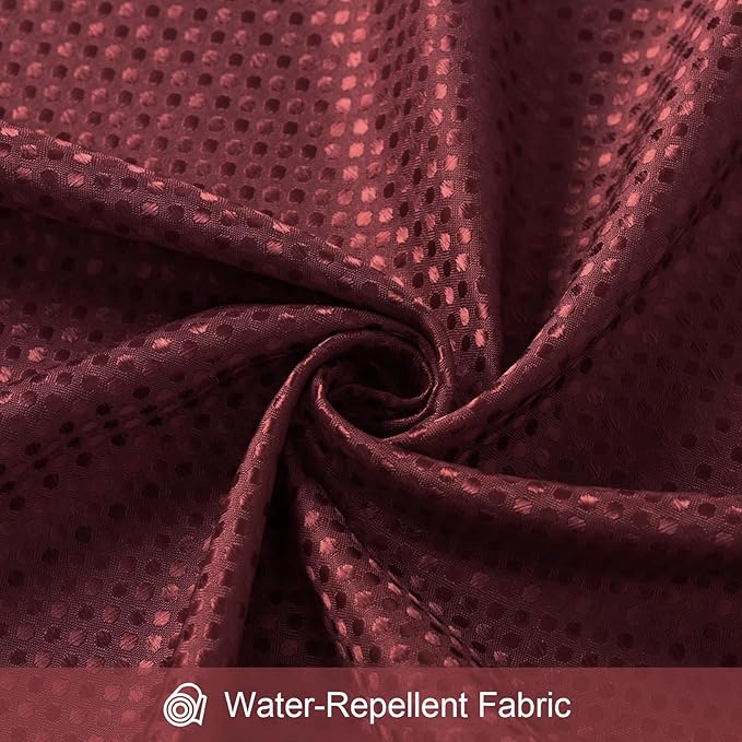 3 in 1 Extra Long Burgundy Shower Curtain Set-72 W x 84 H, Modern Waffle and PEVA Liner Set with 12 Stainless Steel Hooks, Waterproof Fabric for Bathroom