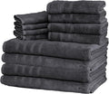 Mosobam Luxury Turkish 12pc XL Towel Set 35X70 16X30 13X13 Charcoal Gray (Dark Grey) 700 GSM Bamboo Viscose & Aegean Turkish Combed Cotton