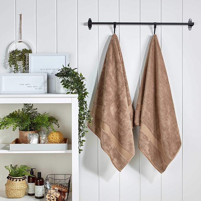 Christy Supreme Hygro Family Towel Set | Mocha Brown | 100% Luxury Supima Cotton | Ultra Soft | Super Absorbent | 650GSM | 2 Bath Sheets 2 Bath Towels 2 Hand Towels