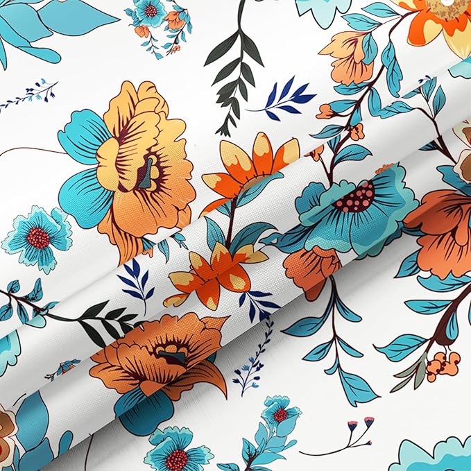 Bohemian Shower Curtain, Boho Floral Print Water Repellent Polyester Fabric for Bathroom Decor, 72×72 Inch Standard Size with 12 Hooks, Also as Room Divider
