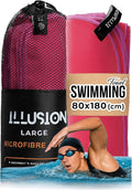 illusion Extra Large Microfibre Swimming Towel (71''L x 32''W)–Compact, Lightweight & Quick Dry Towel-Perfect for Travel, Gym, and Swim Towels Ideal for Post-Workout Showers & After Swimming