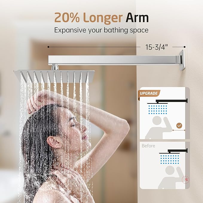KES Shower Faucet with 10-Inch Rain Shower Head with Handheld Spray, Pressure Balance System with cUPC Certified Valve Polished, XB6230F18-CH