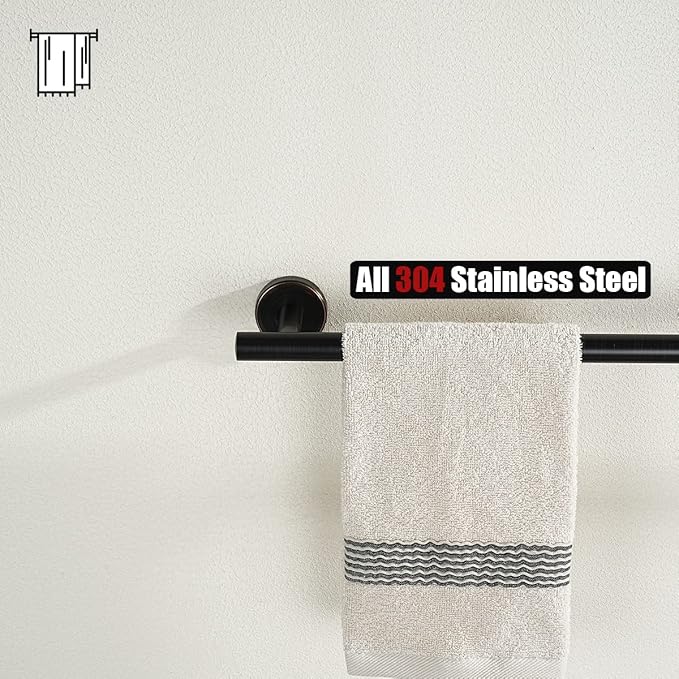 JQK Oil Rubbed Bronze Towel Bar, 20.5 Inch 304 Stainless Steel Thicken 0.8mm Towel Rack Bathroom, Towel Holder ORB Wall Mount, Useable Length 18 Inch, TB110L18-ORB