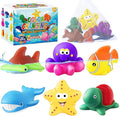 Toddler Stocking Stuffers Color Changing No Hole Bath Toys for Kids Ages 1-3 4-8, Toddler Bath Toys Sea Creatures Christmas Birthday Gifts Pool Bathub Beach Water Toys Sea Animal with Drying Bag