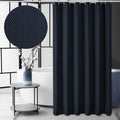 Gibelle Navy Blue Shower Curtain, 3D Embossed Textured Herringbone Fabric Shower Curtain, Modern Farmhouse Bathroom Decor Soft Cloth Shower Curtain Set with Hooks, 72x72