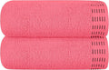 Cotton 2 Pack Oversized Bath Towel Set 28x55 inches, Large Bath Towels, Ultra Absorbant Compact Quickdry & Lightweight Towel, Ideal for Gym Travel Camp Pool - Coral Orange