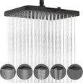 Hibbent 5 Spray Modes Shower Head, 13'' High Pressure Rain Shower Head, Large Rainfall Showerhead, High Flow Waterfall Bathroom Fixed Showerheads with Adjustable Swivel Ball Joint, Oil Rubbed Bronze