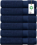 Delara 100% Organic Cotton Towels 650 GSM Plush Feather Touch Quick Dry Hand Towel, Pack of 6 GOTS Certified, Oeko-Tex Green Certified, Organic Cotton Hand Towel, 20"X30"