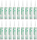 White BioSeal 100% Silicone Sealant Caulk Kitchen and Bath Grade, Waterproof and No Odor 10.1 Ounce Cartridge 18 White Tubes Set