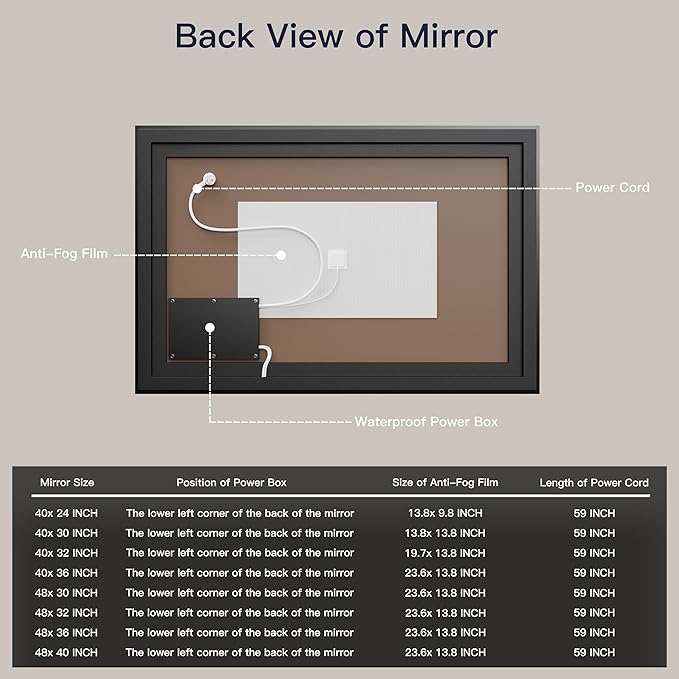 ISKM Framed LED Mirror for Bathroom 40"x30", Dimmable LED Bathroom Mirror with Lights, Anti-Fog, Front and Backlit Lighted Mirror 3-Colors, Shatterproof, Memory Function