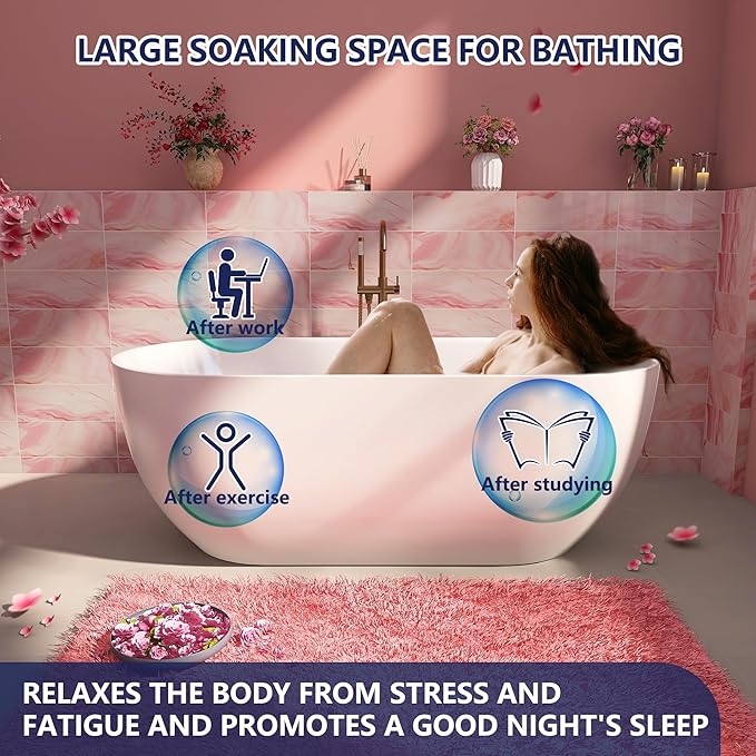 67" Acrylic Free Standing Tub, Stand Alone Tub, Freestanding Bathtub, Soaking Bathtub, cUPC Certified, SE(Glossy White)