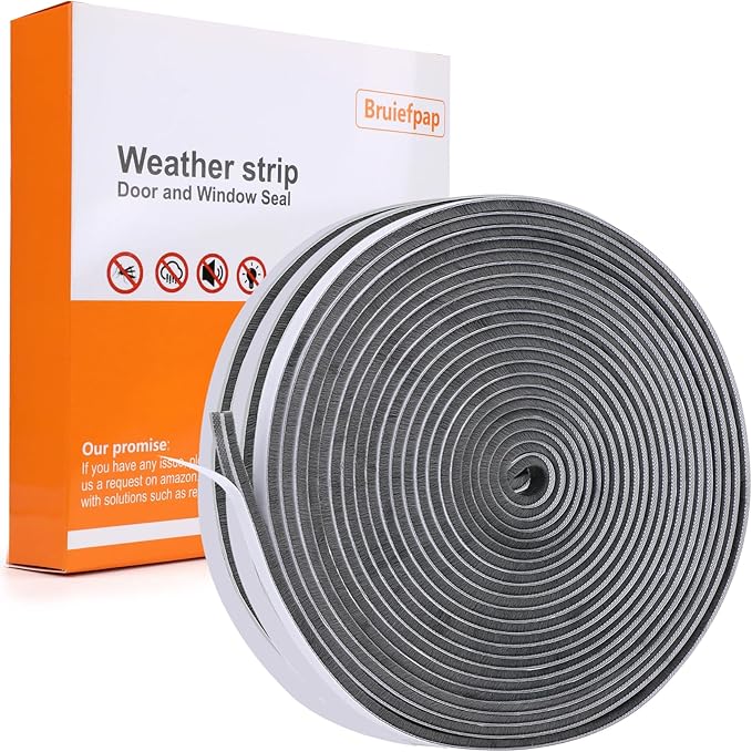 33.3FT Self-Adhesive Weather Stripping Seal for Door Frames and Sliding Windows, Weatherstripping for Soundproofing, Dustproof, Window Insulation for Winter, 0.35'' Wide x 0.2'' Thick, Grey