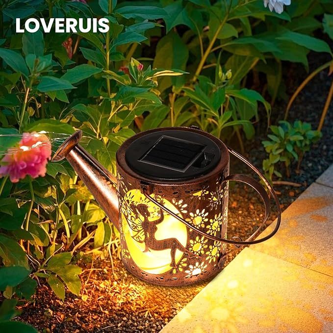 Solar Cat Watering Can Lights,Outdoor Cat Hanging Solar Lights Lantern,Lovely Gifts for Christmas Mother's Day Women Birthday,Garden Waterproof Garden Decor Outside Patio Yard Pathway Backyard