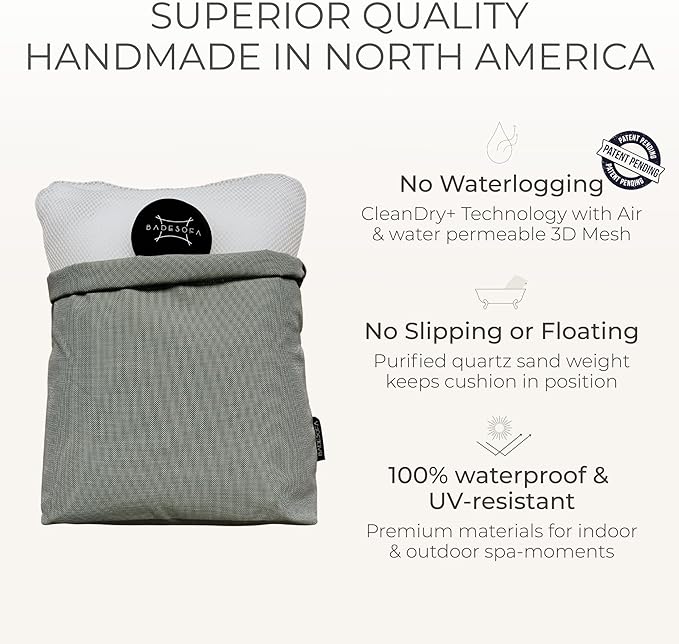 BADESOFA® Luxury Bath Pillow S - Ultra Comfortable & Quick-Drying Bath Back Pillow - Washable Full Body Bath Pillow for Bathtub - Therapeutic Head and Neck Support - Luxury Spa Cushion in Blue
