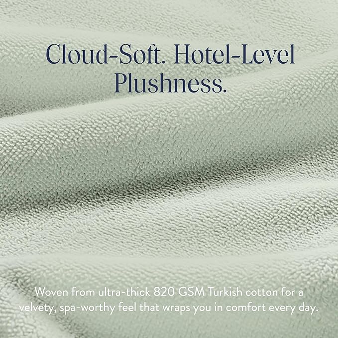 Brooklinen Super-Plush Bath Towel and Hand Towel Set - 2 Bath Towels, 2 Hand Towels - Cotton, Highly Absorbent (Aloe)
