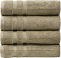 SOFE H&L | Olea Luxury Cotton Turkish Bath Towels Set of 4 Green | Premium, Soft, Durable, Absorbent | Hotel Quality Plush Towels and Thick Towel Sets