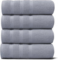 Hearth & Harbor Luxury Hand Towels - 100% Ring Spun Cotton Hand Towels for Bathroom, Shower, Spa, Soft & Absorbent Towels, 4 Piece Set, Stone Blue