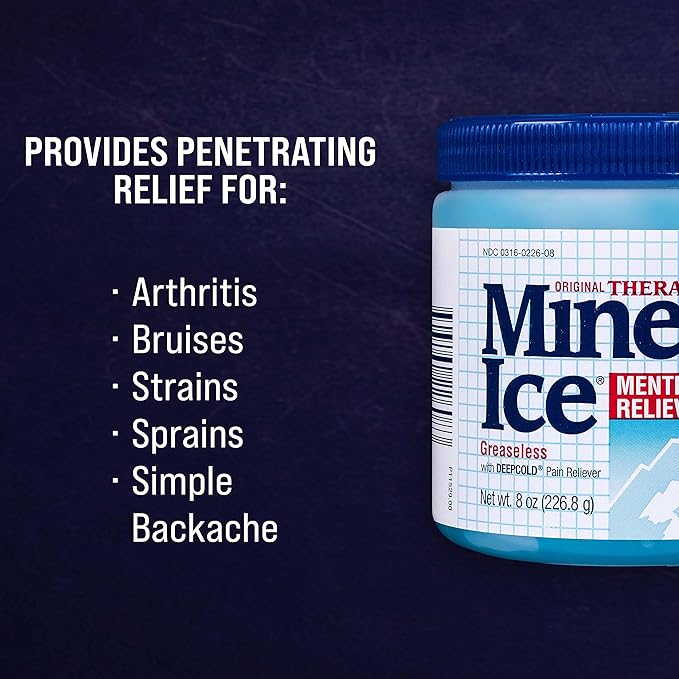 Mineral Ice Therapeutic Pain Relieving Gel, 8 Ounce