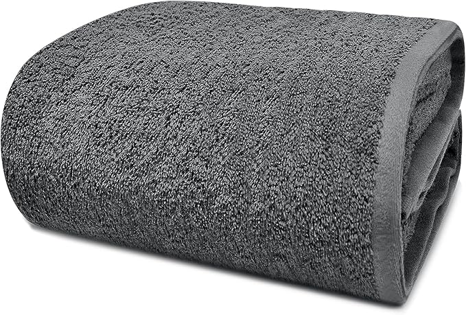 DAN RIVER Pack of 1 Bath Sheet 40x80 Inches, Extra Large Gray Bath Towels Oversized, Absorbent Cotton Towels for Bathroom