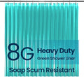 LiBa Bathroom Shower Curtain Premium PEVA Non-Toxic, Green Clear Waterproof Plastic Shower Curtain Liner with Rust Proof Grommets 8G Bathroom Accessories 72x72