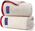 REDKISS 2 Pack 100% Cotton Bath Towels with Luxury Embellished Border Design, Oversized 27 x 54 Inches & 600 GSM Ultra Soft Bath Towel Set, Quick Dry Towels for Bathroom, Gym, Hotel, Beige Brown